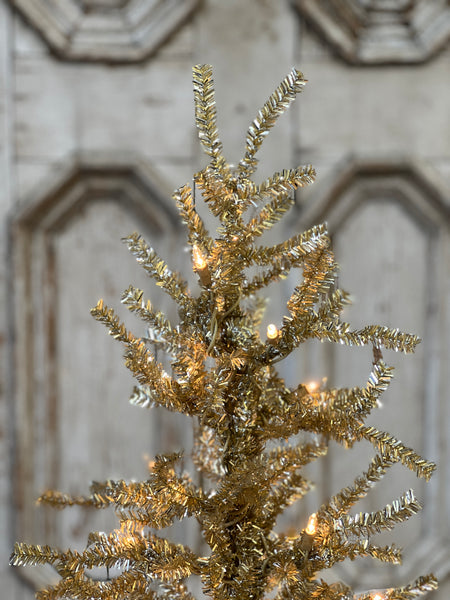 Silver Pine Tree | 36" | Burlap | Clear Lights