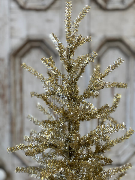 Silver Pine Tree | 36" | Burlap | Clear Lights