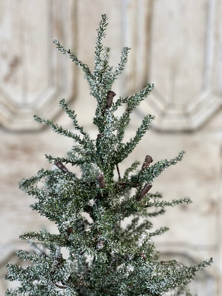 Pine Snow Tree | 24" | Burlap | Clear Lights