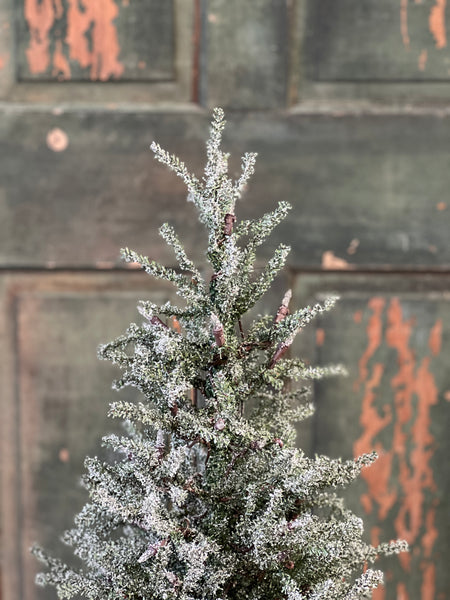 Pine Snow Tree | 18" | Burlap | Clear Lights