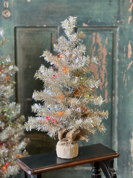 Tinsel Tree | 24" | Pre-Lit | Multi