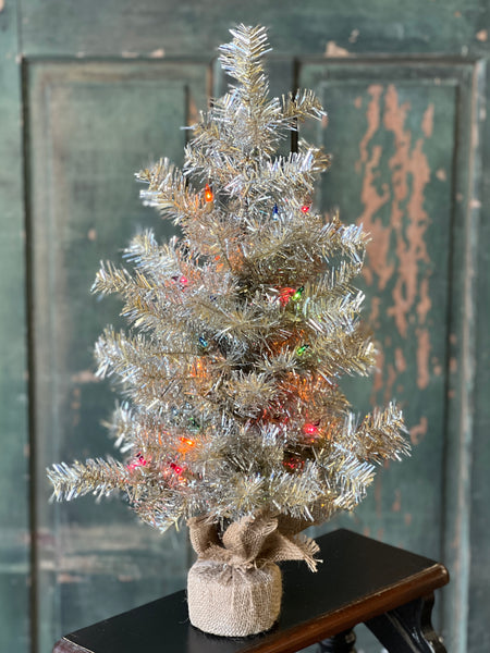 Tinsel Tree | 24" | Pre-Lit | Multi