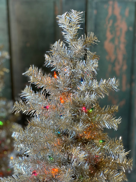 Tinsel Tree | 24" | Pre-Lit | Multi