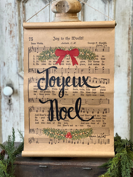 Joyeux Noel Hanging Scroll | 23.5" | 25% OFF - DISCOUNT TAKEN IN OFFICE