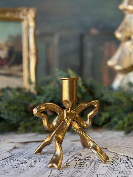 Gilded Knot Taper Holder | 5" | NOT CURRENTLY IN STOCK-New For Holiday 2026!
