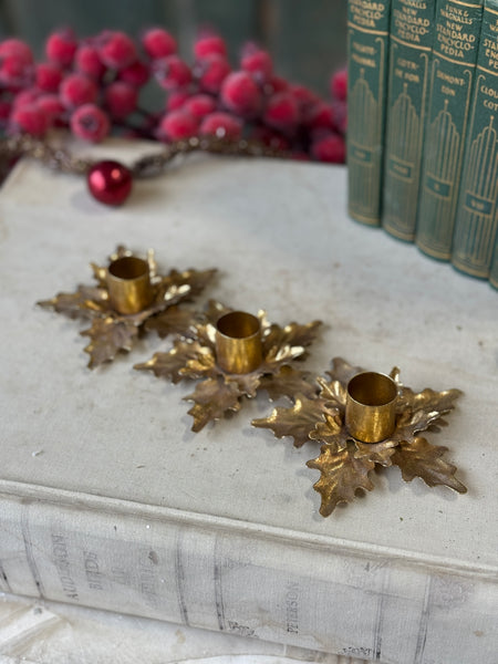Golden Poinsettia Trio Holder | 10" | NOT CURRENTLY IN STOCK-New For Holiday 2026!