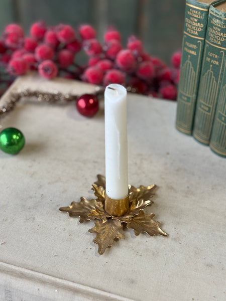 Golden Poinsettia Taper Holder | 4" | NOT CURRENTLY IN STOCK-New For Holiday 2026!