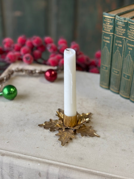 Golden Poinsettia Taper Holder | 4" | NOT CURRENTLY IN STOCK-New For Holiday 2026!