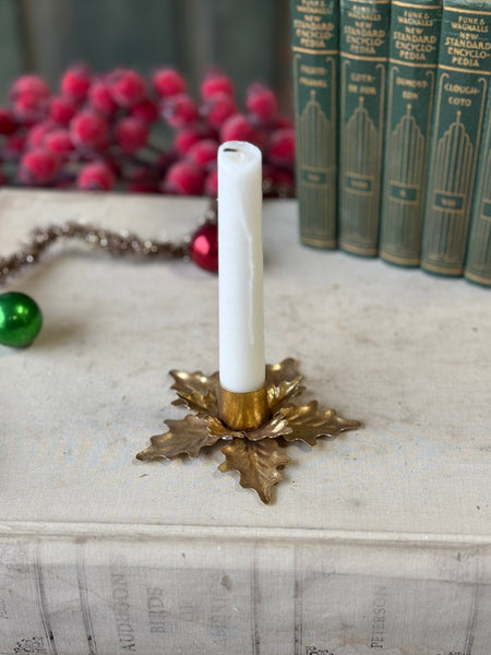 Golden Poinsettia Taper Holder | 4" | NOT CURRENTLY IN STOCK-New For Holiday 2026!