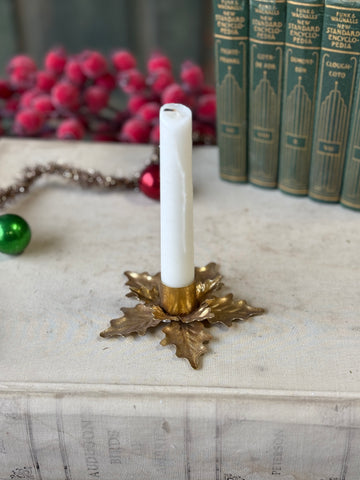 Golden Poinsettia Taper Holder | 4" | NOT CURRENTLY IN STOCK-New For Holiday 2026!