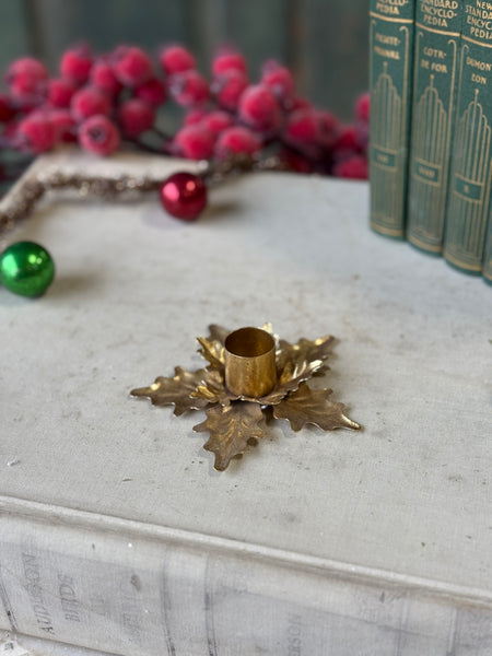 Golden Poinsettia Taper Holder | 4" | NOT CURRENTLY IN STOCK-New For Holiday 2026!