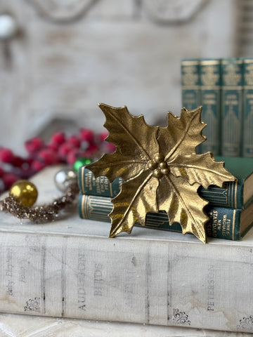 Gilded Poinsettia Dish | 6" | NOT CURRENTLY IN STOCK-New For Holiday 2026!