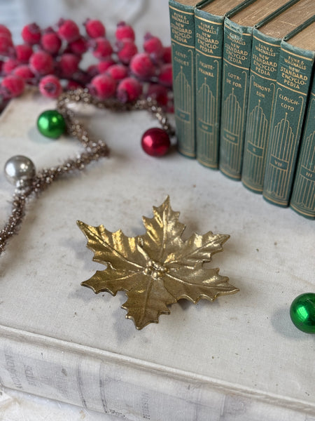 Gilded Poinsettia Dish | 6" | NOT CURRENTLY IN STOCK-New For Holiday 2026!