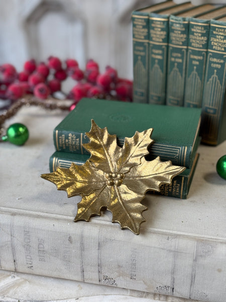 Gilded Poinsettia Dish | 6" | NOT CURRENTLY IN STOCK-New For Holiday 2026!