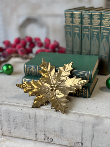 Gilded Poinsettia Dish | 6" | NOT CURRENTLY IN STOCK-New For Holiday 2026!