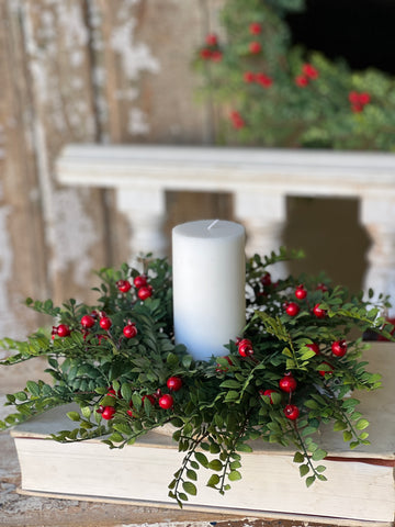 Lively Berry Bough Candle Ring | 16" | SOLD OUT
