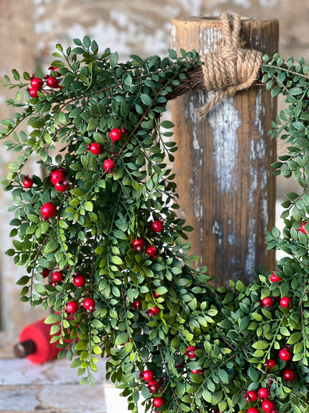 Lively Berry Bough Hanging Wreath | 24" | SOLD OUT