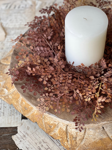 Tattersall Leaves Candle Ring | 16" | SOLD OUT