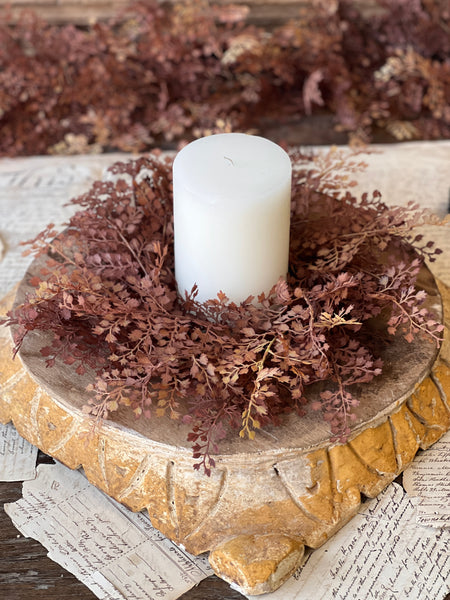 Tattersall Leaves Candle Ring | 16" | SOLD OUT