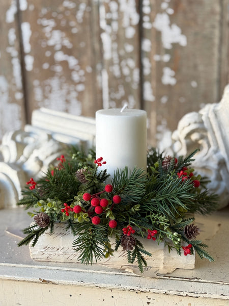 Pineheart Berry Candle Ring | 9" | NOT CURRENTLY IN STOCK-New For Holiday 2026!