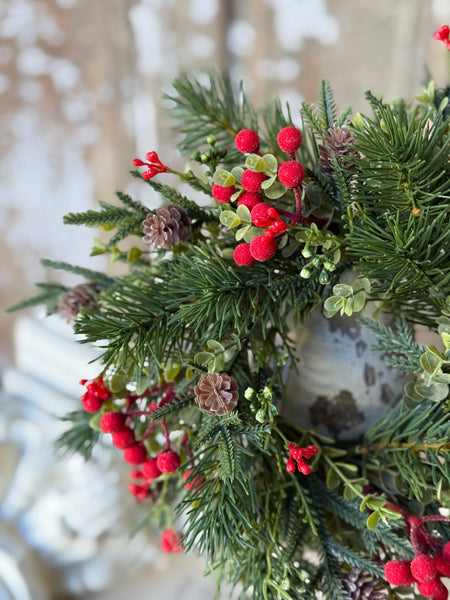 Pineheart Berry Candle Ring | 9" | NOT CURRENTLY IN STOCK-New For Holiday 2026!