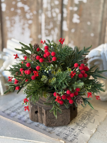 Pineheart Berry Half Sphere | 12" | NOT CURRENTLY IN STOCK-New For Holiday 2026!