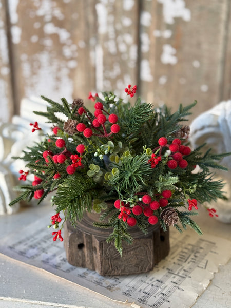 Pineheart Berry Half Sphere | 12" | NOT CURRENTLY IN STOCK-New For Holiday 2026!