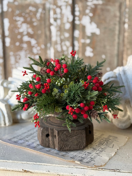 Pineheart Berry Half Sphere | 12" | NOT CURRENTLY IN STOCK-New For Holiday 2026!