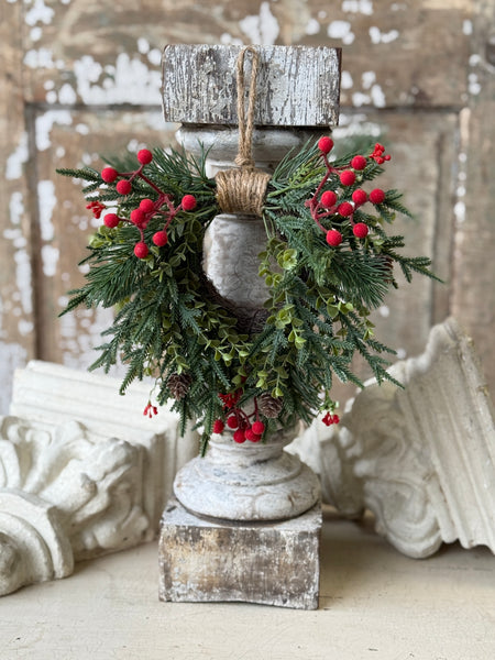 Pineheart Berry Hanging Wreath | 9" | NOT CURRENTLY IN STOCK-New For Holiday 2026!