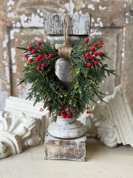 Pineheart Berry Hanging Wreath | 9" | NOT CURRENTLY IN STOCK-New For Holiday 2026!