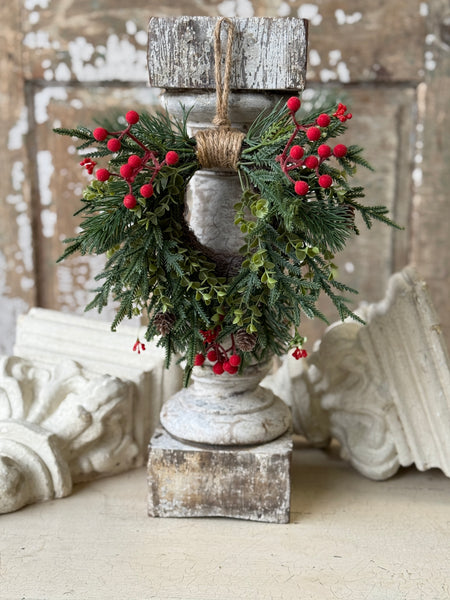 Pineheart Berry Hanging Wreath | 9" | NOT CURRENTLY IN STOCK-New For Holiday 2026!