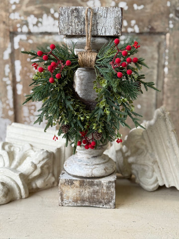Pineheart Berry Hanging Wreath | 9" | NOT CURRENTLY IN STOCK-New For Holiday 2026!