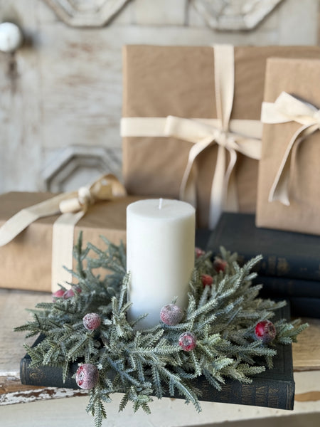 Peppermint Frost Candle Ring | 4" (inner) | NOT CURRENTLY IN STOCK-New For Holiday 2026!