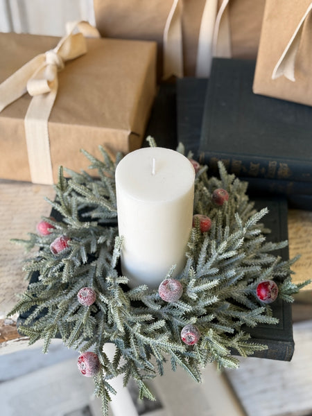 Peppermint Frost Candle Ring | 4" (inner) | NOT CURRENTLY IN STOCK-New For Holiday 2026!