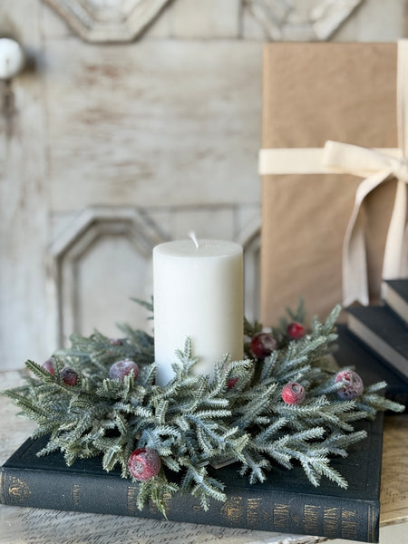 Peppermint Frost Candle Ring | 4" (inner) | NOT CURRENTLY IN STOCK-New For Holiday 2026!