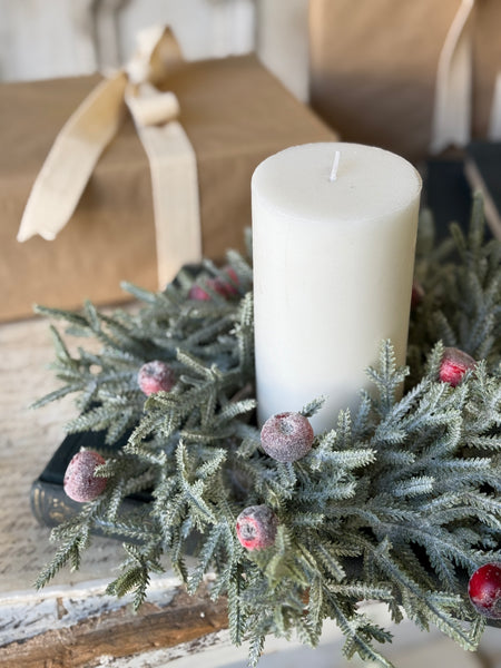 Peppermint Frost Candle Ring | 4" (inner) | NOT CURRENTLY IN STOCK-New For Holiday 2026!