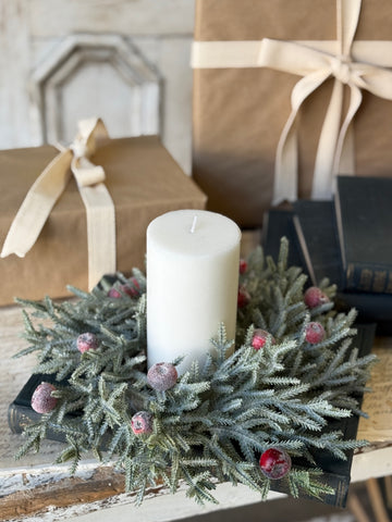 Peppermint Frost Candle Ring | 4" (inner) | NOT CURRENTLY IN STOCK-New For Holiday 2026!