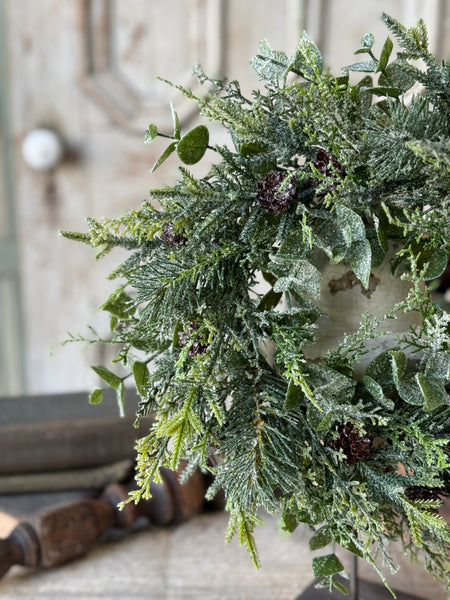 Snowy Cedarcone Bush | 13" | NOT CURRENTLY IN STOCK-New For Holiday 2026!