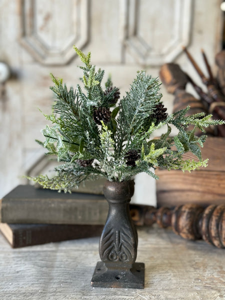 Snowy Cedarcone Bush | 12" | NOT CURRENTLY IN STOCK-New For Holiday 2026!