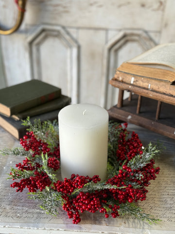 Garnet Grove Cedar Candle Ring | 12” | NOT CURRENTLY IN STOCK-New For Holiday 2026!