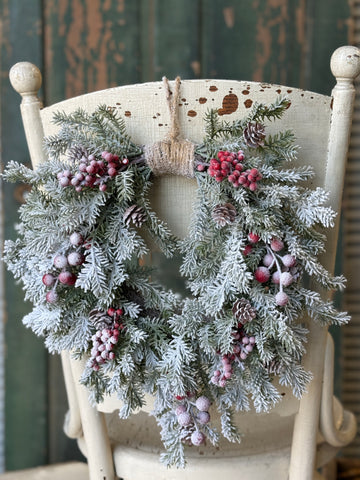 Snowspell Fir Hanging Wreath | 15" | NOT CURRENTLY IN STOCK-New For Holiday 2026!