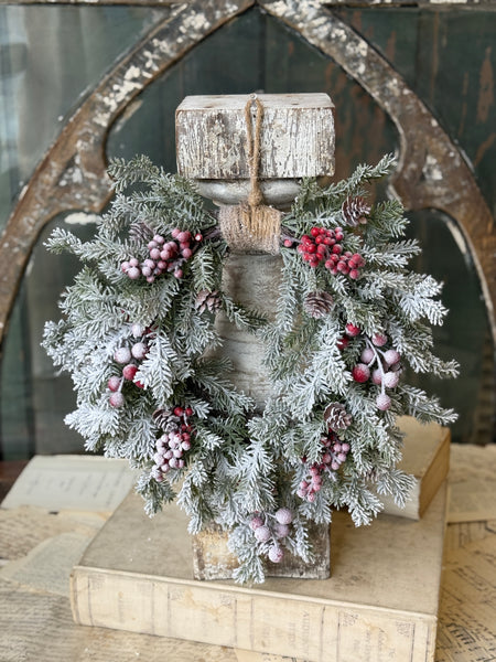 Snowspell Fir Hanging Wreath | 15" | NOT CURRENTLY IN STOCK-New For Holiday 2026!