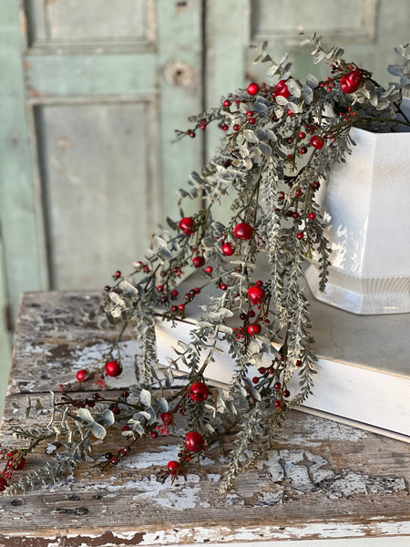 Cashel Berry Eucalyptus Hanging | 33" | NOT CURRENTLY IN STOCK-New For Holiday 2026!