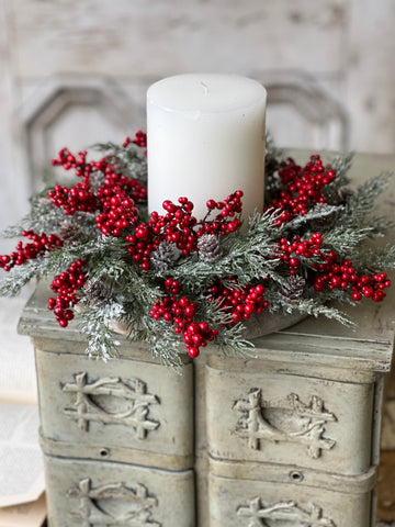 Winterberry Charm Candle Ring | 14" | SOLD OUT