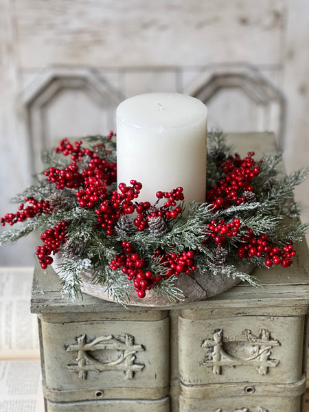Winterberry Charm Candle Ring | 14" | SOLD OUT