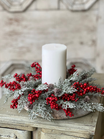 Winterberry Charm Candle Ring | 11" | SOLD OUT
