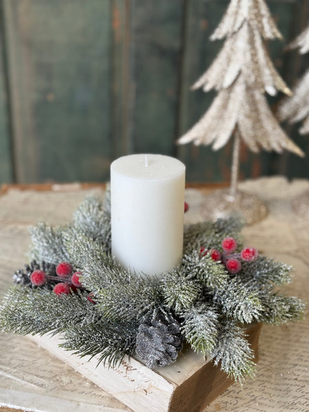 Frostwhisper Fir Candle Ring | 10” | NOT CURRENTLY IN STOCK-New For Holiday 2026!