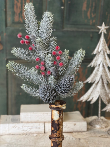 Frostwhisper Fir Spray | 24" | NOT CURRENTLY IN STOCK-New For Holiday 2026!