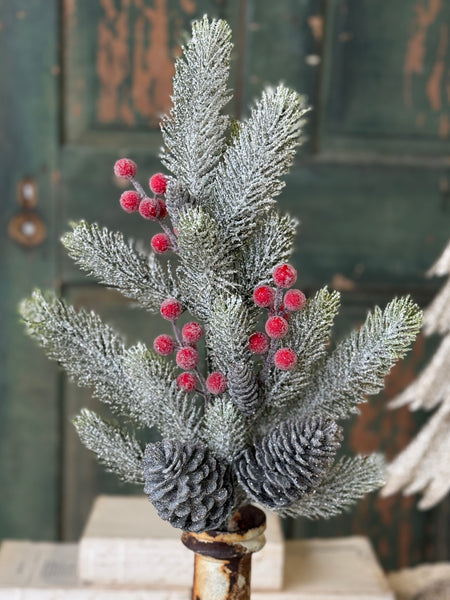 Frostwhisper Fir Spray | 24" | NOT CURRENTLY IN STOCK-New For Holiday 2026!