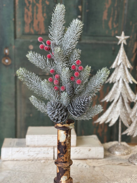 Frostwhisper Fir Spray | 24" | NOT CURRENTLY IN STOCK-New For Holiday 2026!